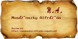 Mosánszky Alfréda névjegykártya